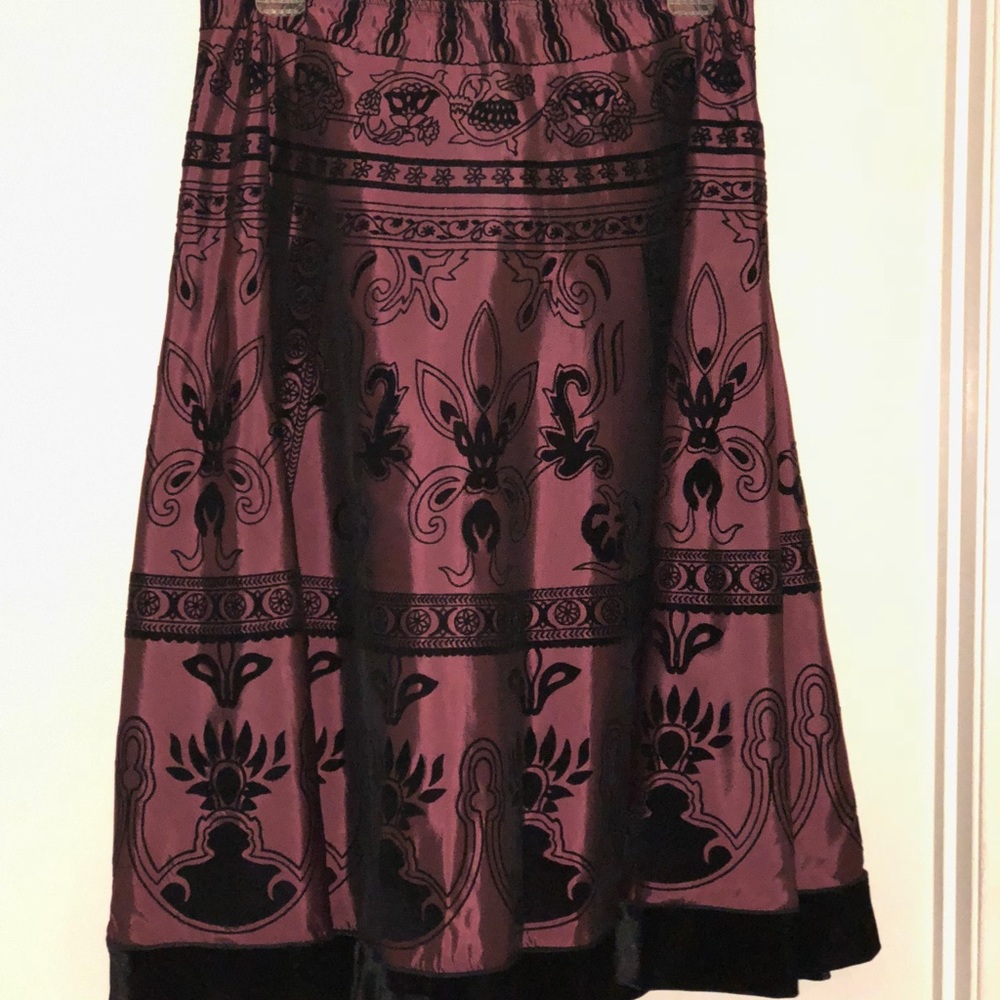 Purple and black silk skirt